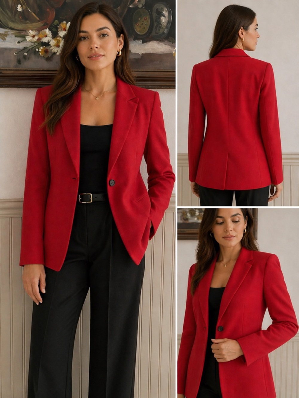 Carlisle Vintage Wool Tailored  Red- Blazer Size 8